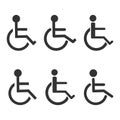 Disabled handicap icon set. Wheelchair parking sign collection. Royalty Free Stock Photo